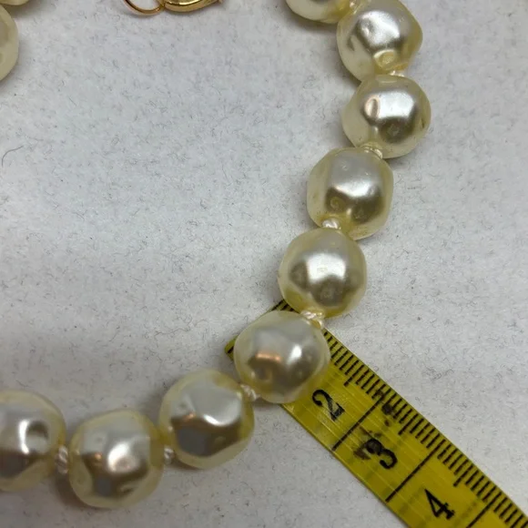 Christian Dior Cream Baroque Pearl Necklace